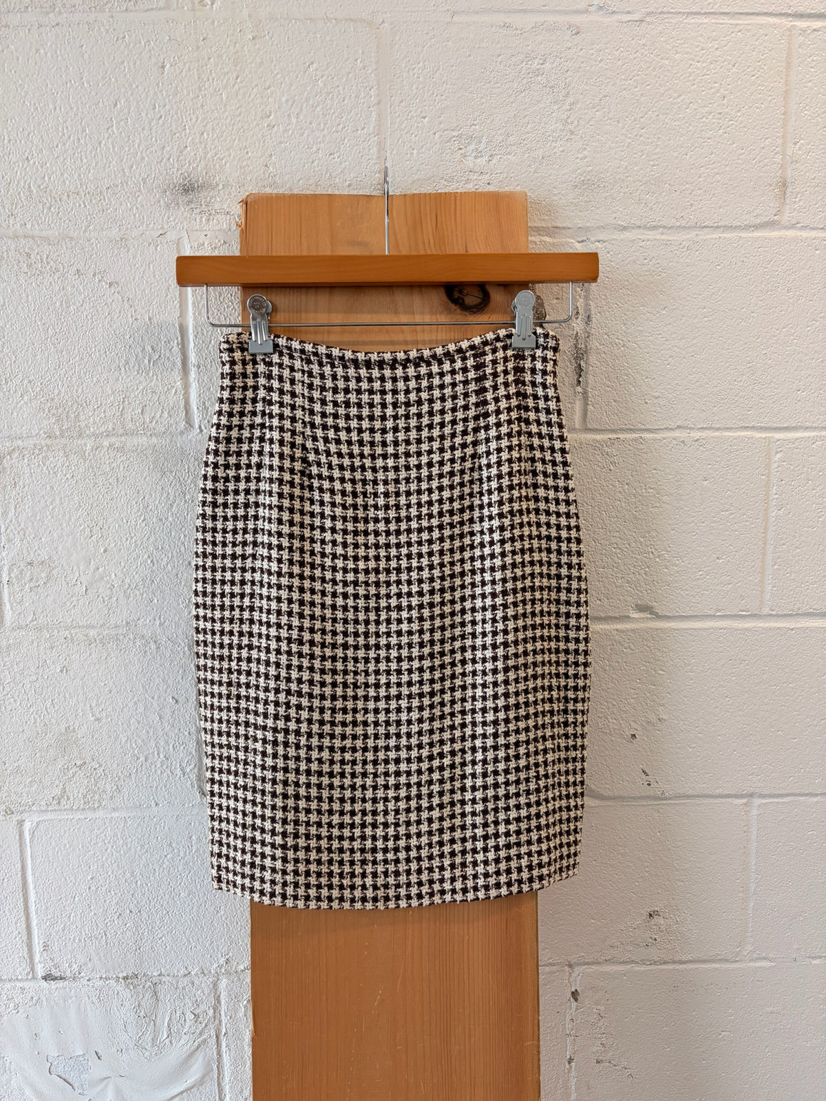 Vtg Houndstooth Knee Length Skirt : 6
