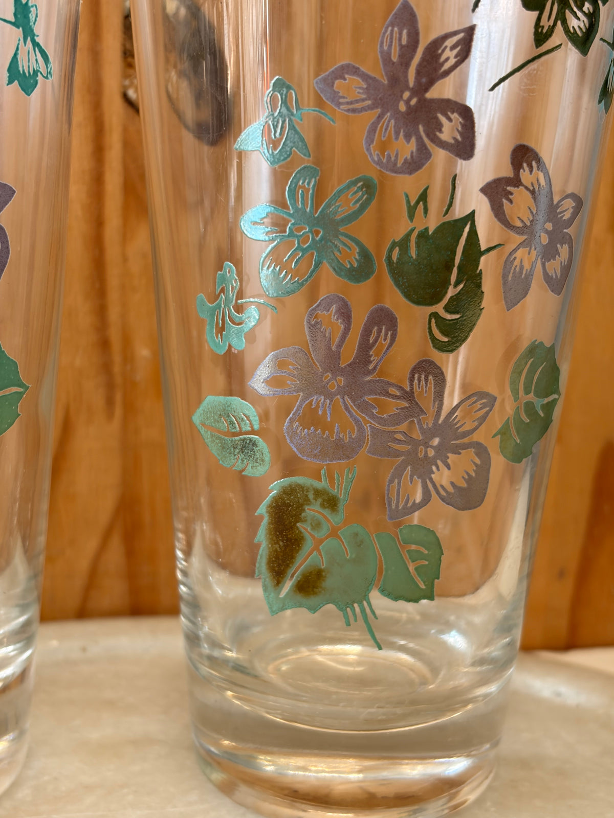 Set of 6 Floral Glasses (Local Pick Up Only)