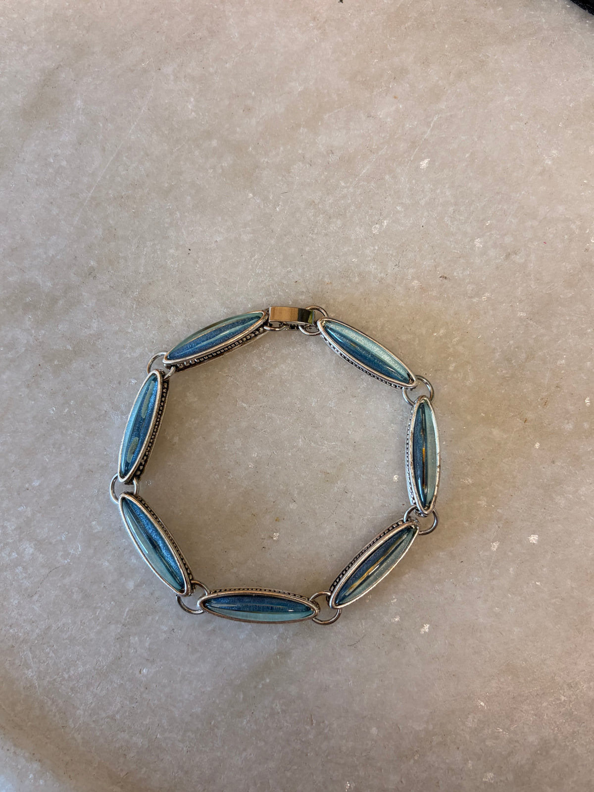 Blue Oval Link Bracelet