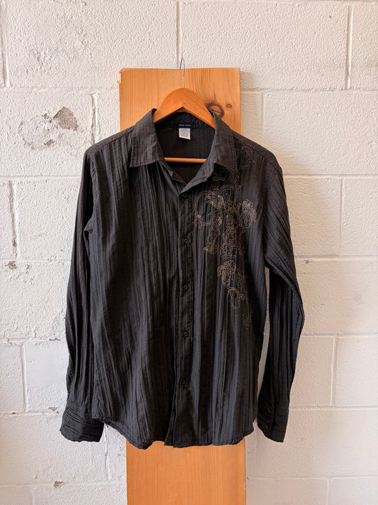 Y2K Embroidered Button Up : L