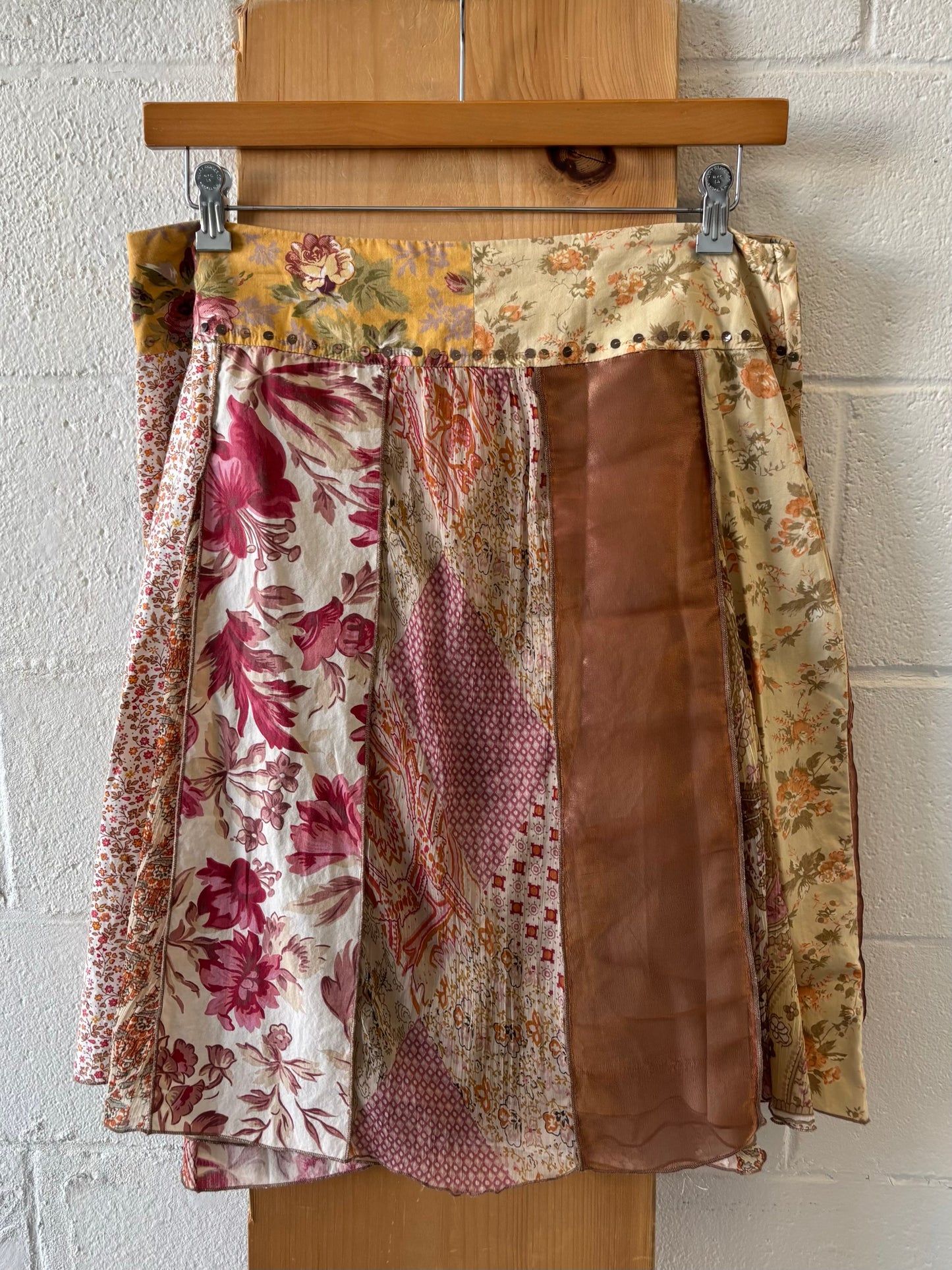 Vtg Patchwork Skirt : XL