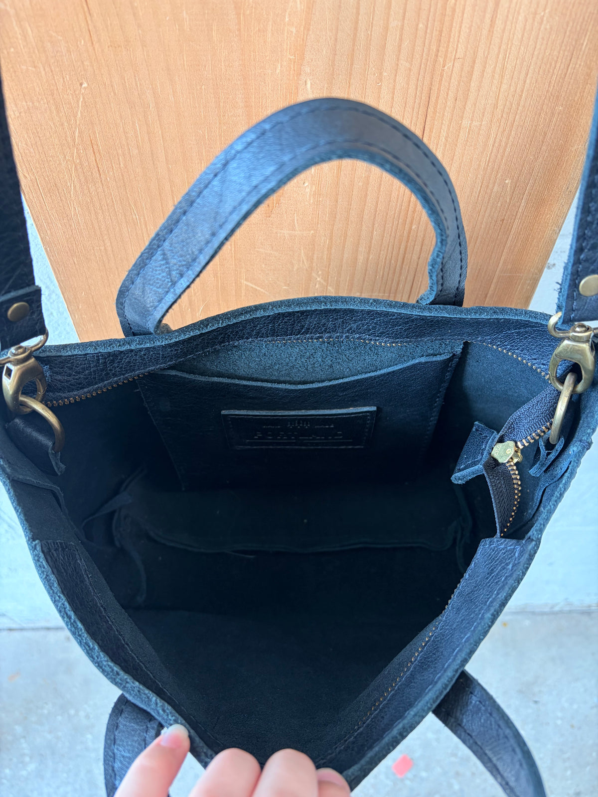 Black Portland Leather Tote Bag