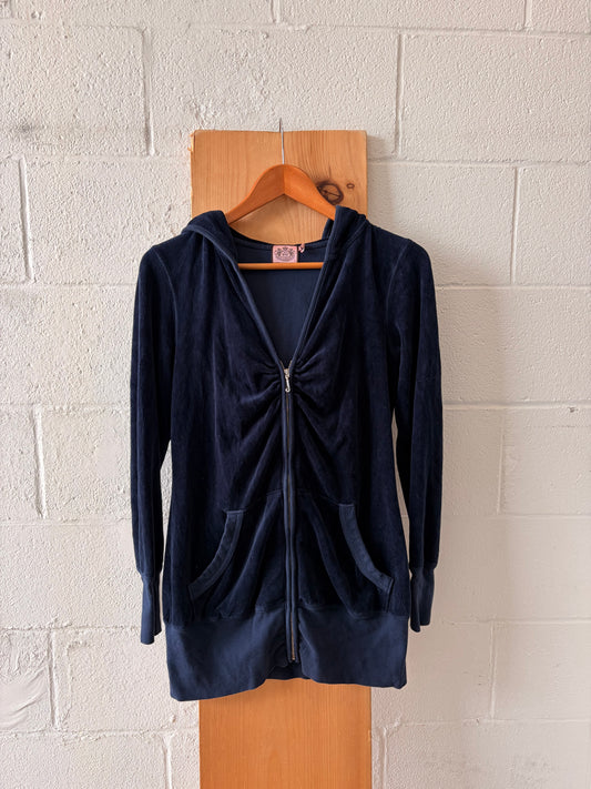Juicy Couture Long Navy Velour Jacket : L