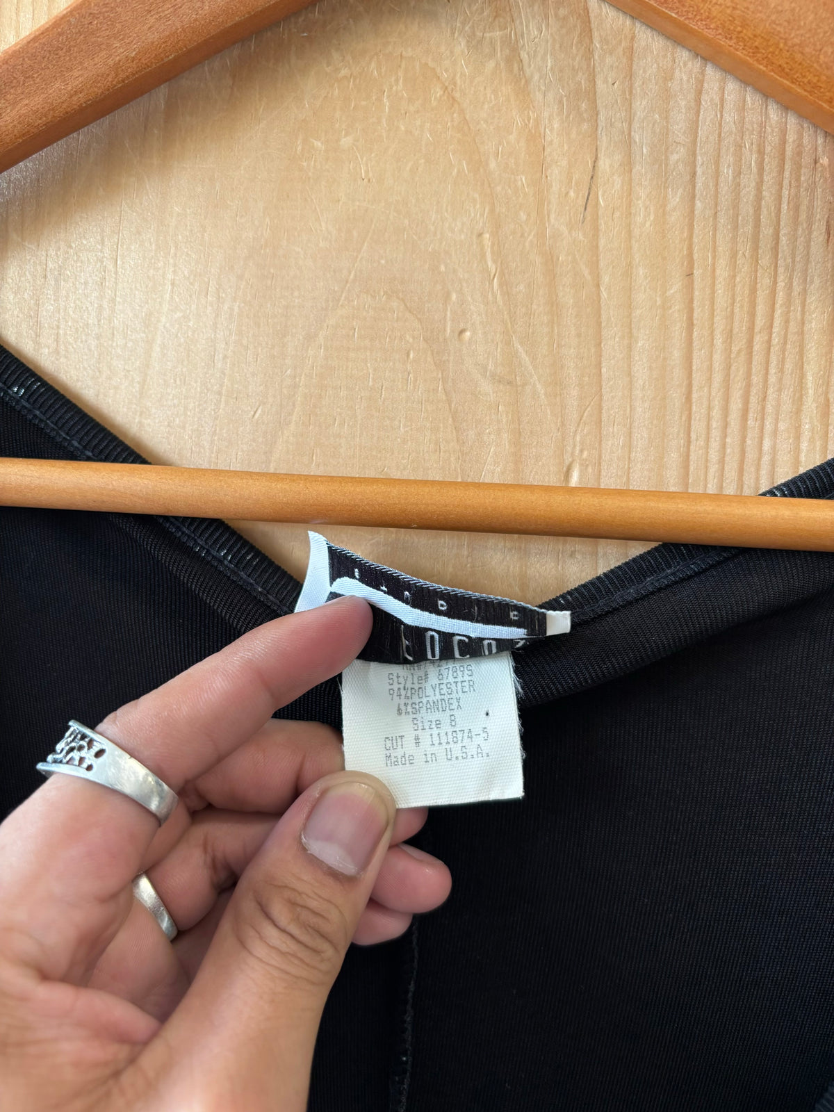 Vtg Black Maxi Dress : 8