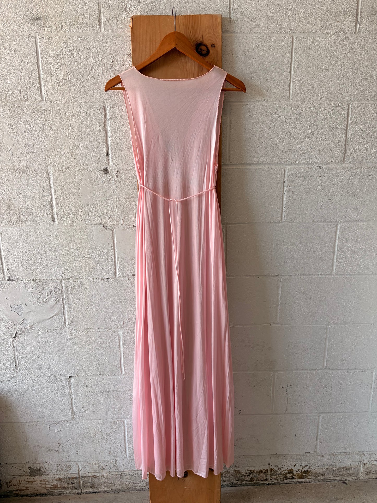 Vtg Lorraine Floral Pink Nightgown & Robe Set : M