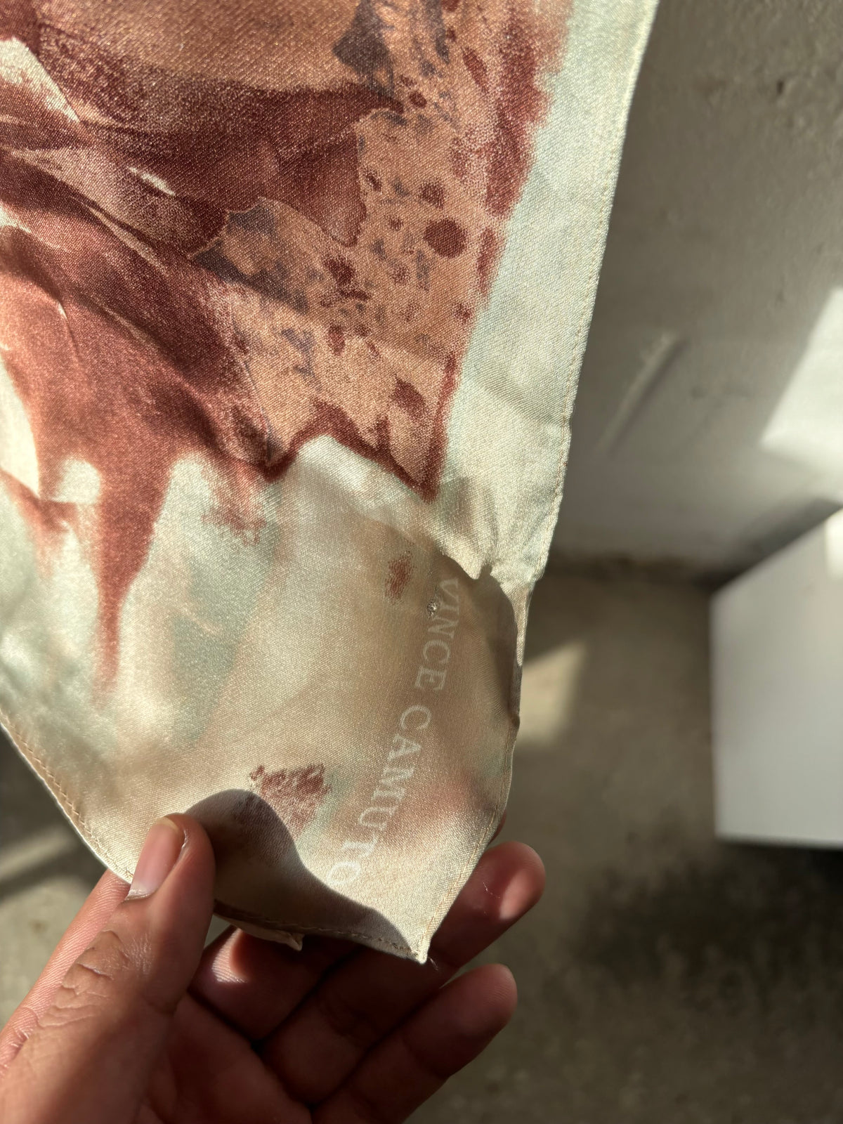 100% Silk Vince Camuto Scarf : 18” x 70”