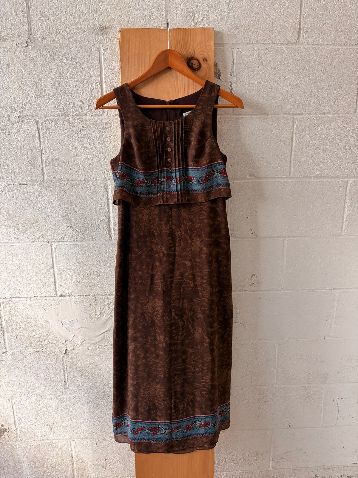 Layered Brown Sleeveless Dress : 6