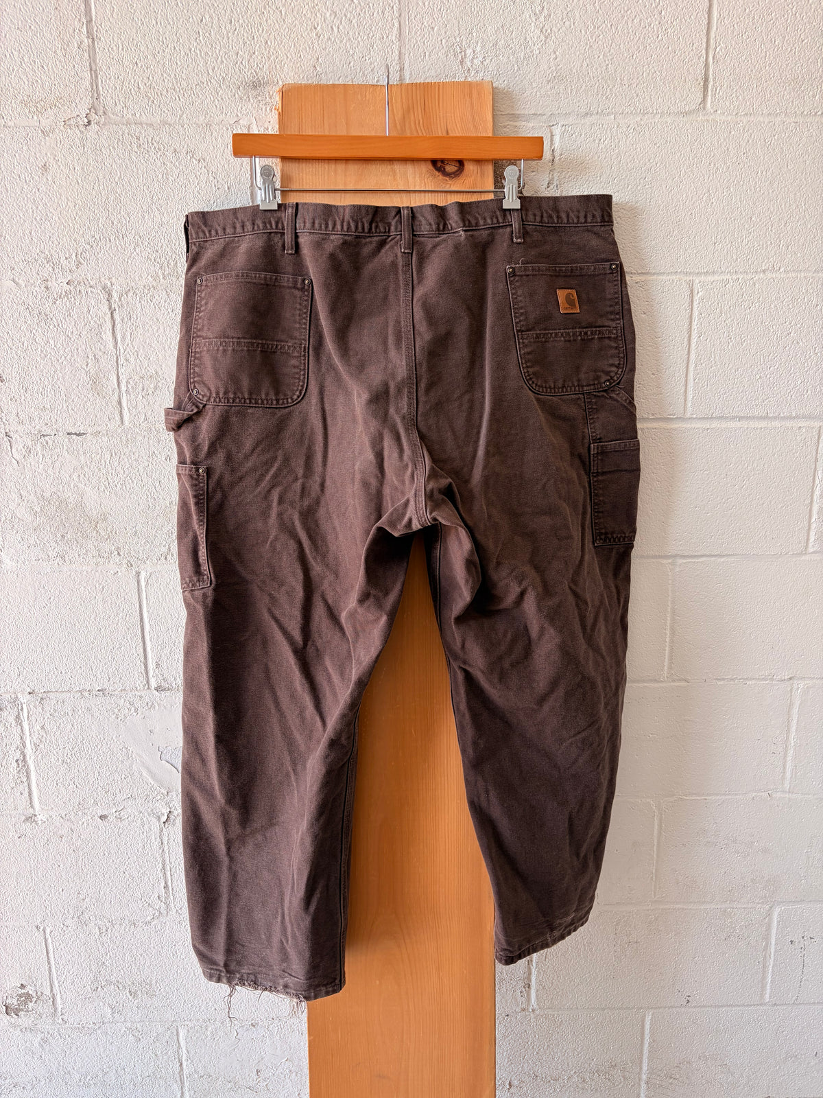 Dark Brown Carhartt Double Knee Work Pants : 48x30