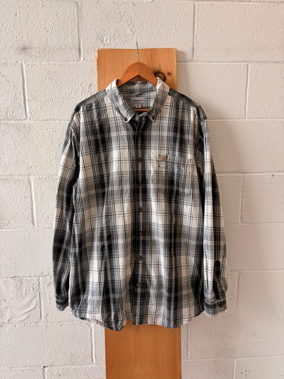 Plaid Carhartt Long Sleeve Button Down : 2XL