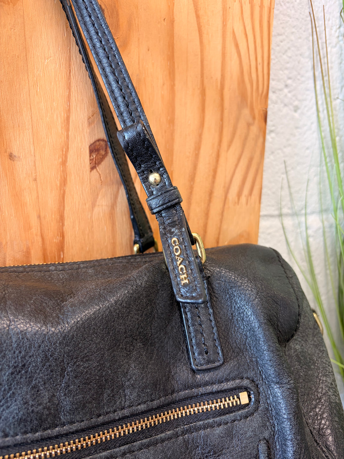 Black Coach Poppy Satchel / Hand Bag (As Is)