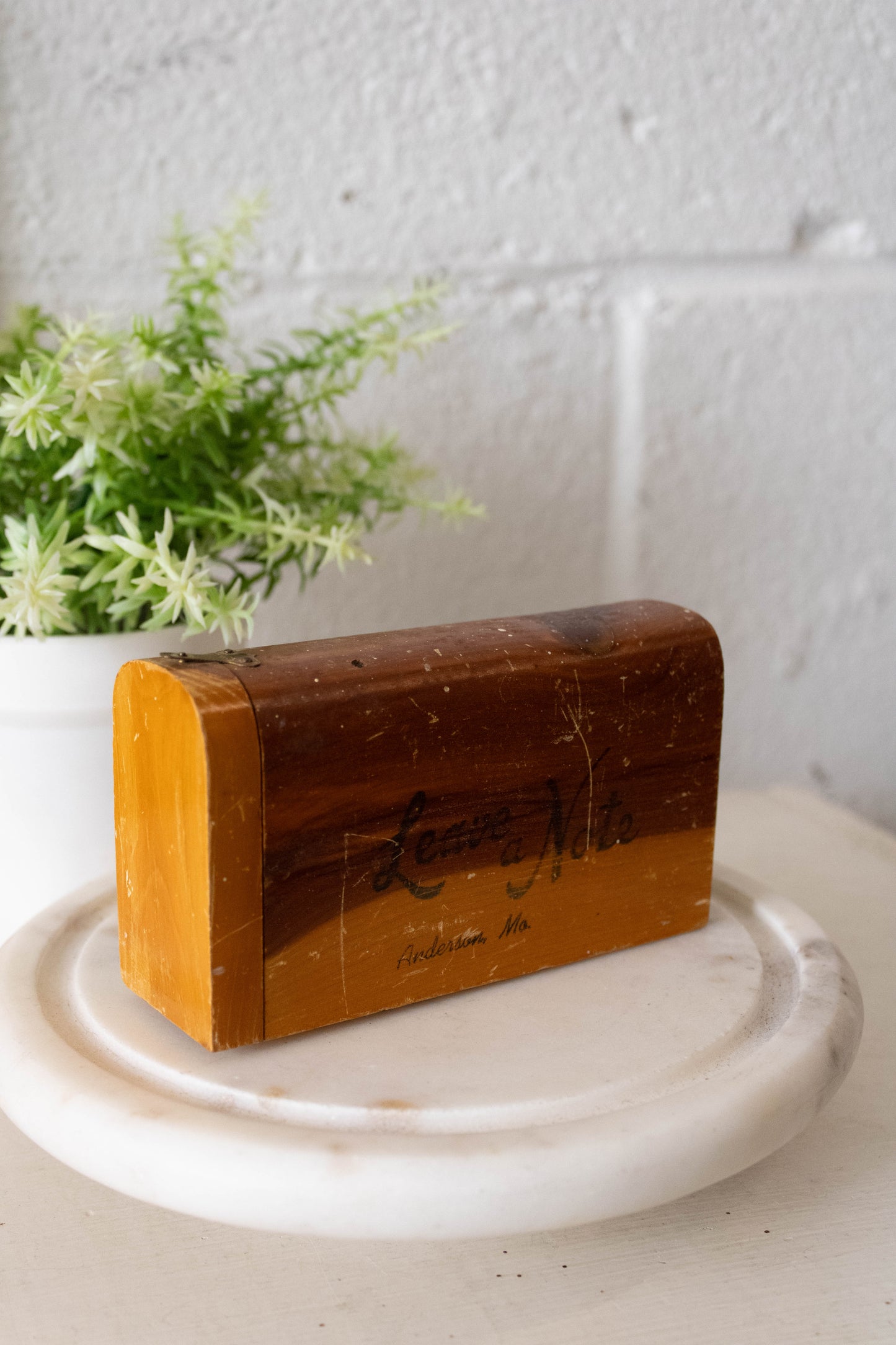 Vtg Wooden Small Mailbox