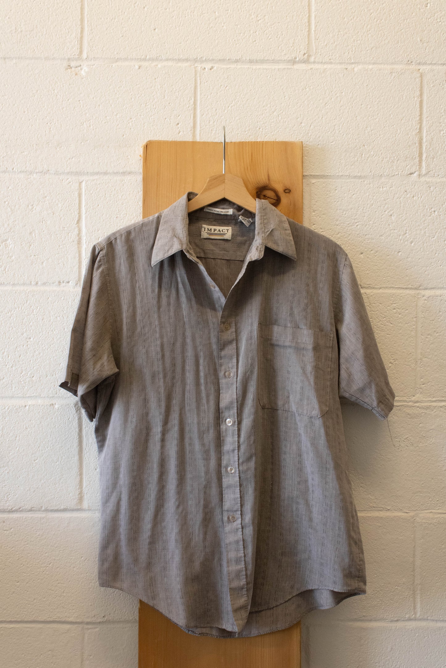 Vtg Grey Button Up : M