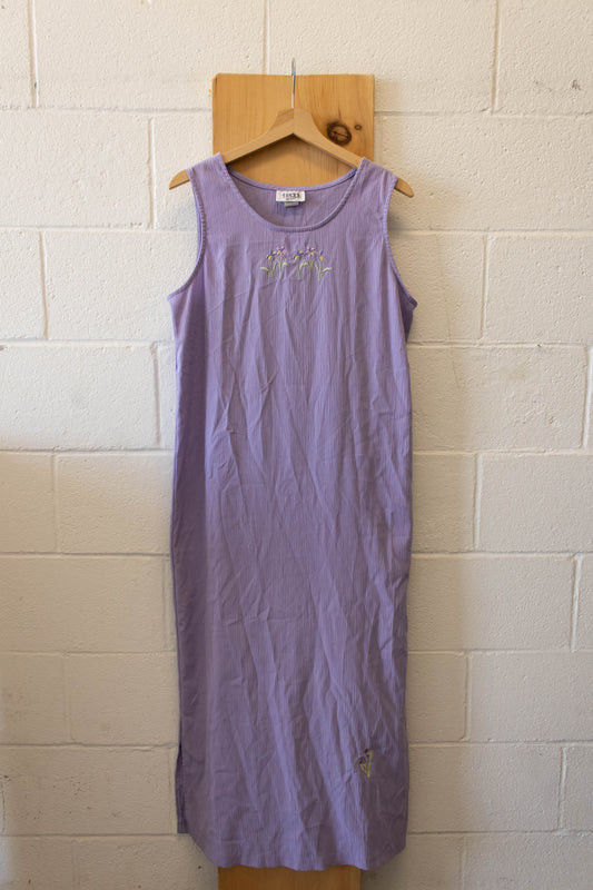 Vtg Lavender Maxi Dress : L