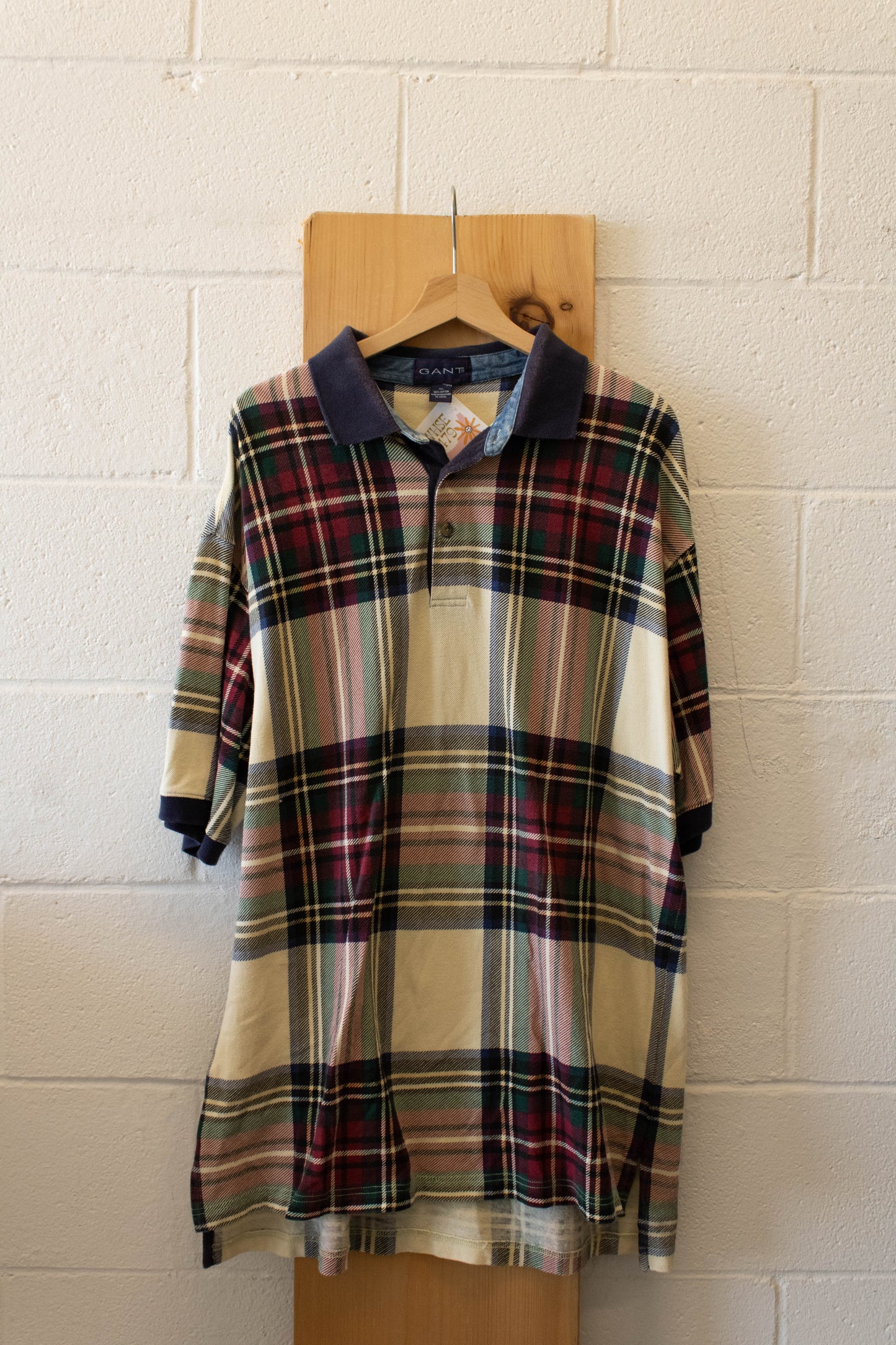 Vtg Plaid Polo : XL