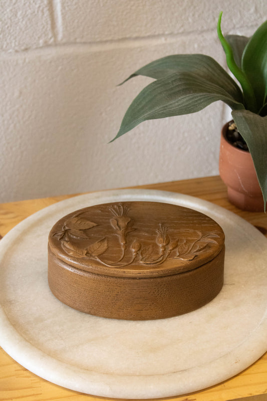 Wooden Carved Trinket Box