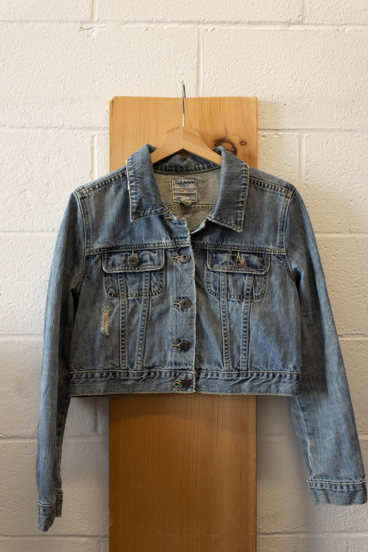 Vtg Denim Cropped Jacket : L