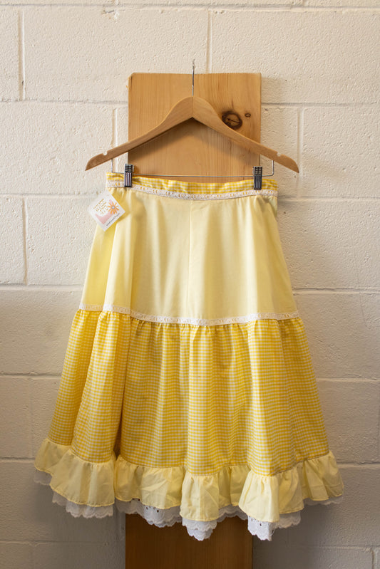 WHSE479 Original Yellow Gingham Skirt : M