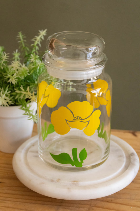 Yellow Floral Jar (Local Pick Up Only)