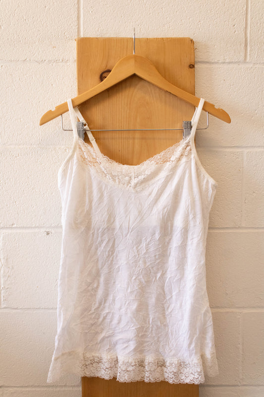 White Lace Trim Cami : L