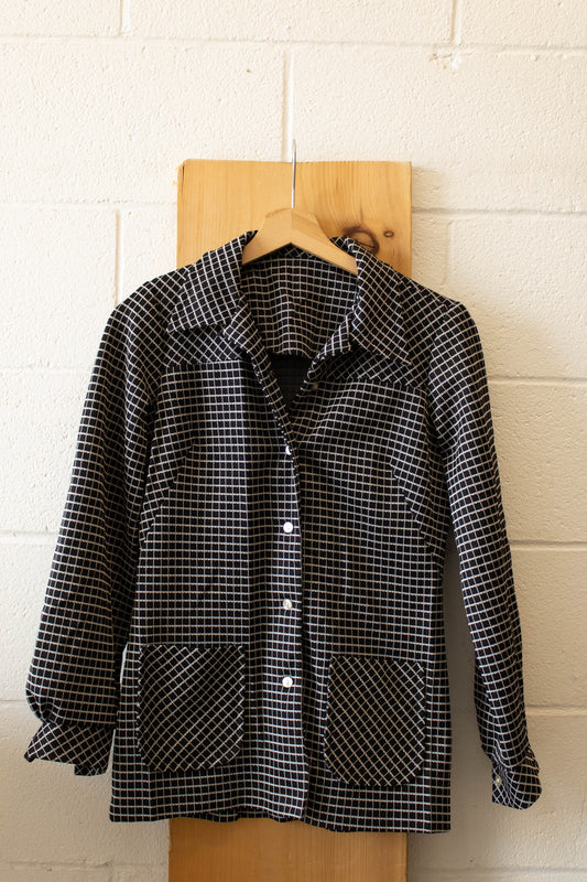 Vtg Checkered Blazer : S