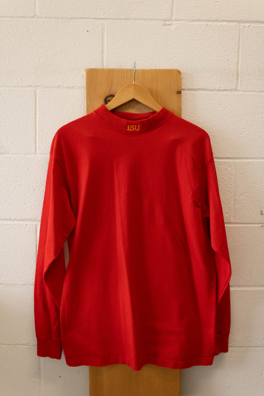 Red LSU Mock Neck : L