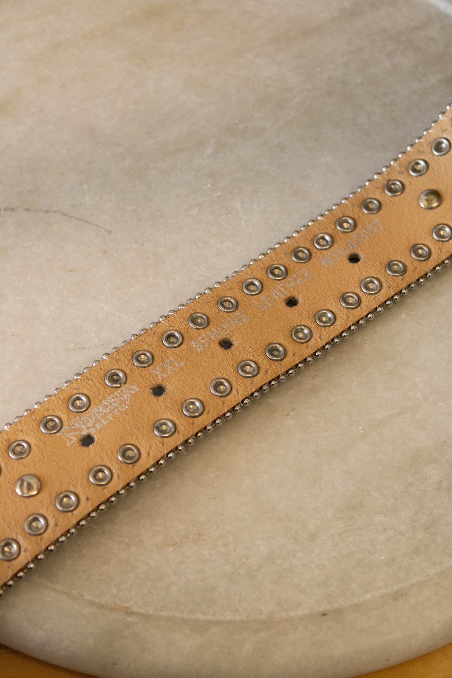 Cowhide Rhinestone Belt