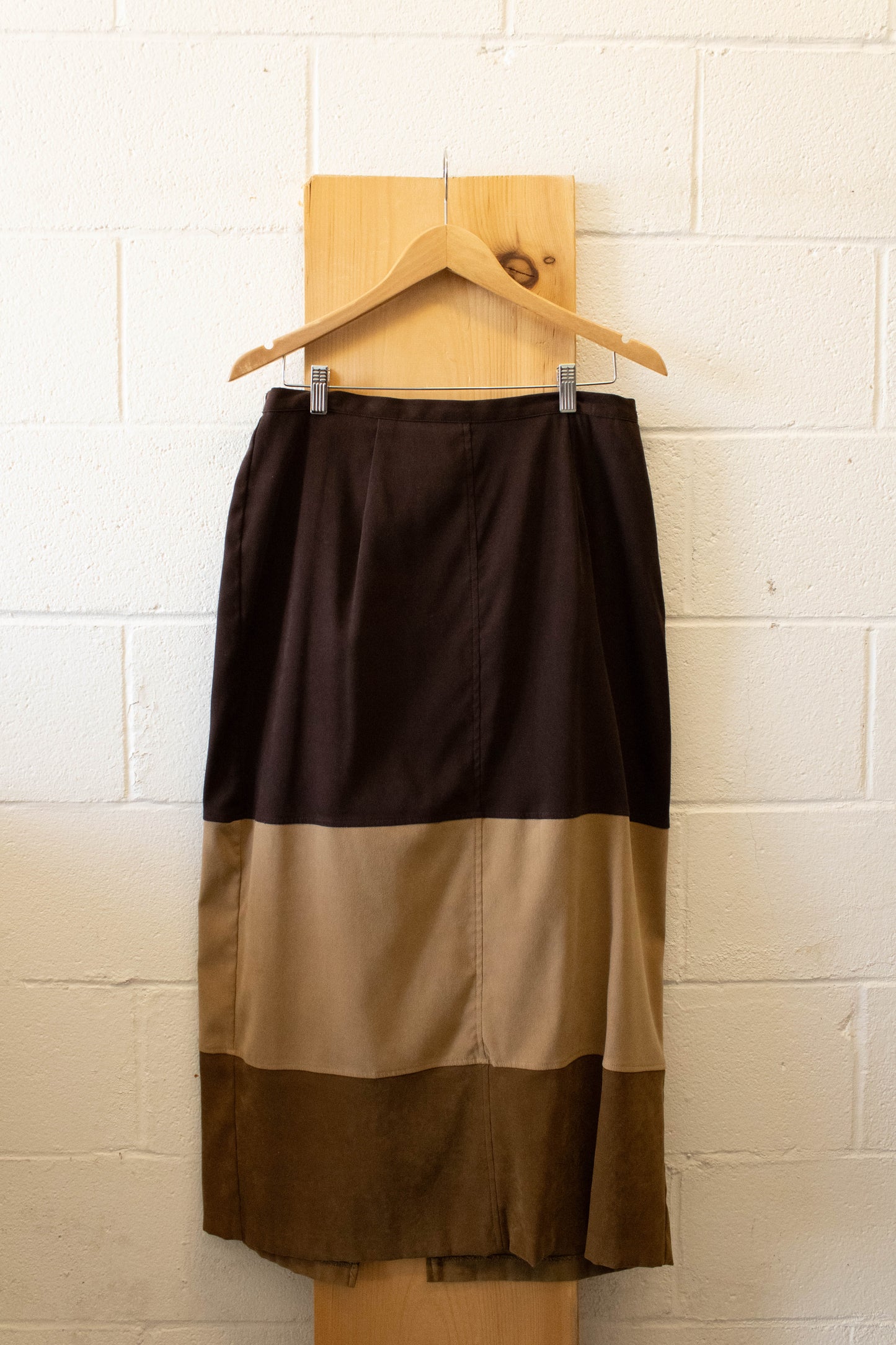 Brown Colorblock Maxi Skirt : 14/16