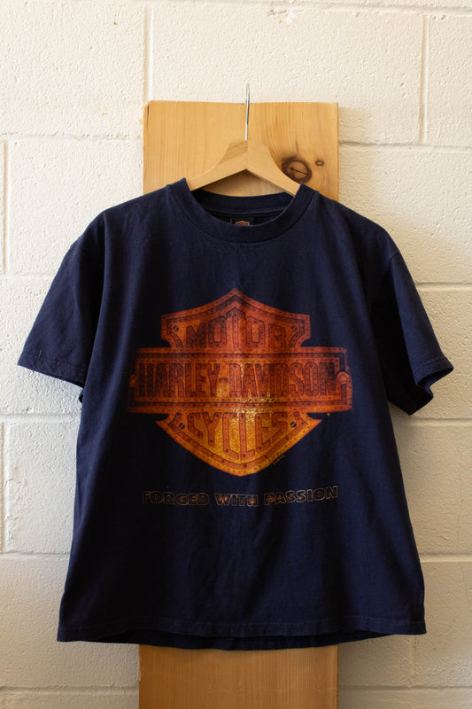 Navy Forged with Passion Harley Tee : L