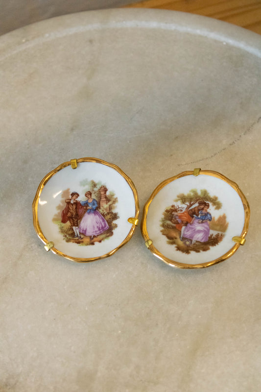 Vtg Mini Limoges France Porcelain Plates