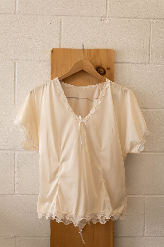 Vtg Cream Top : S