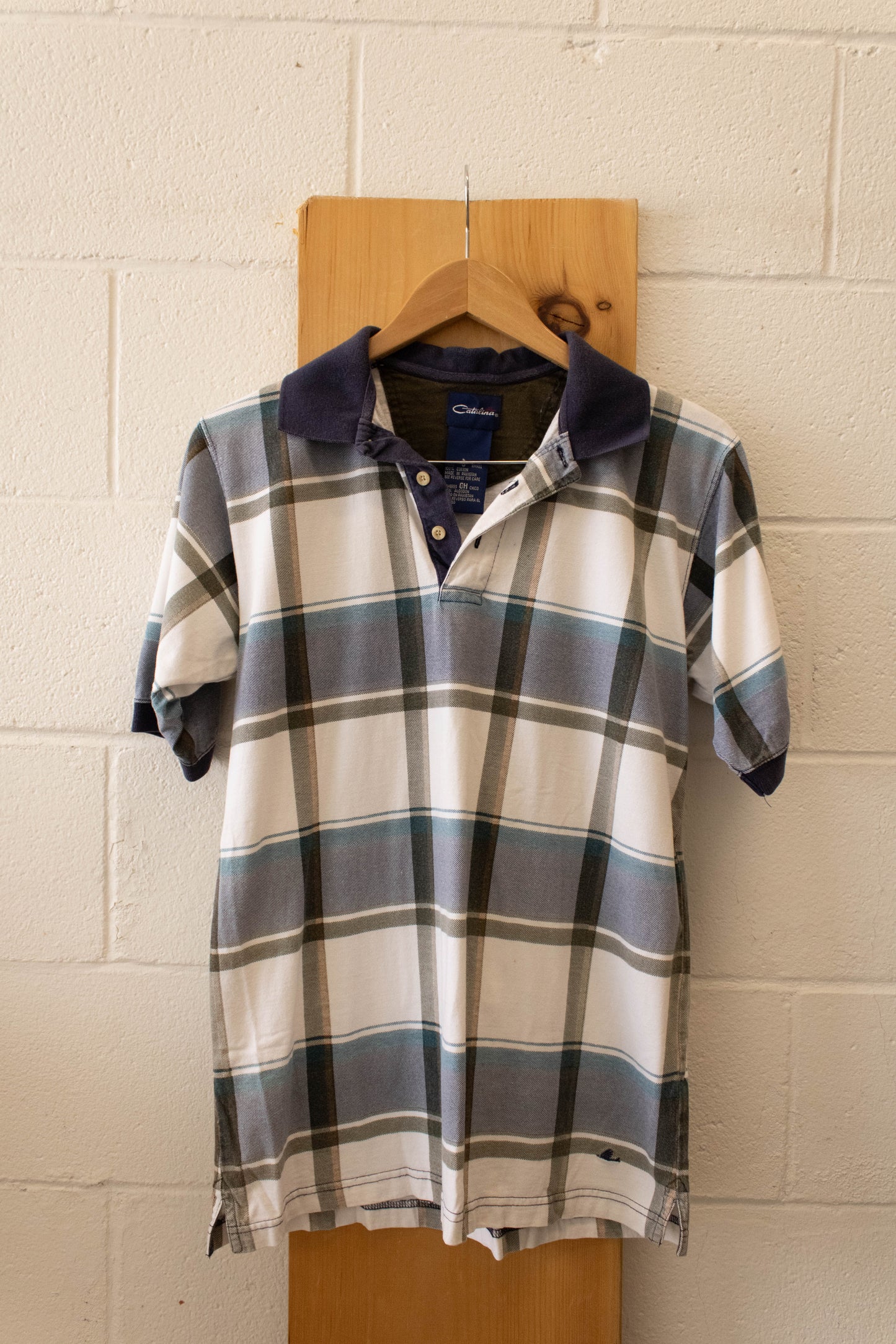 Vtg Plaid Polo : S