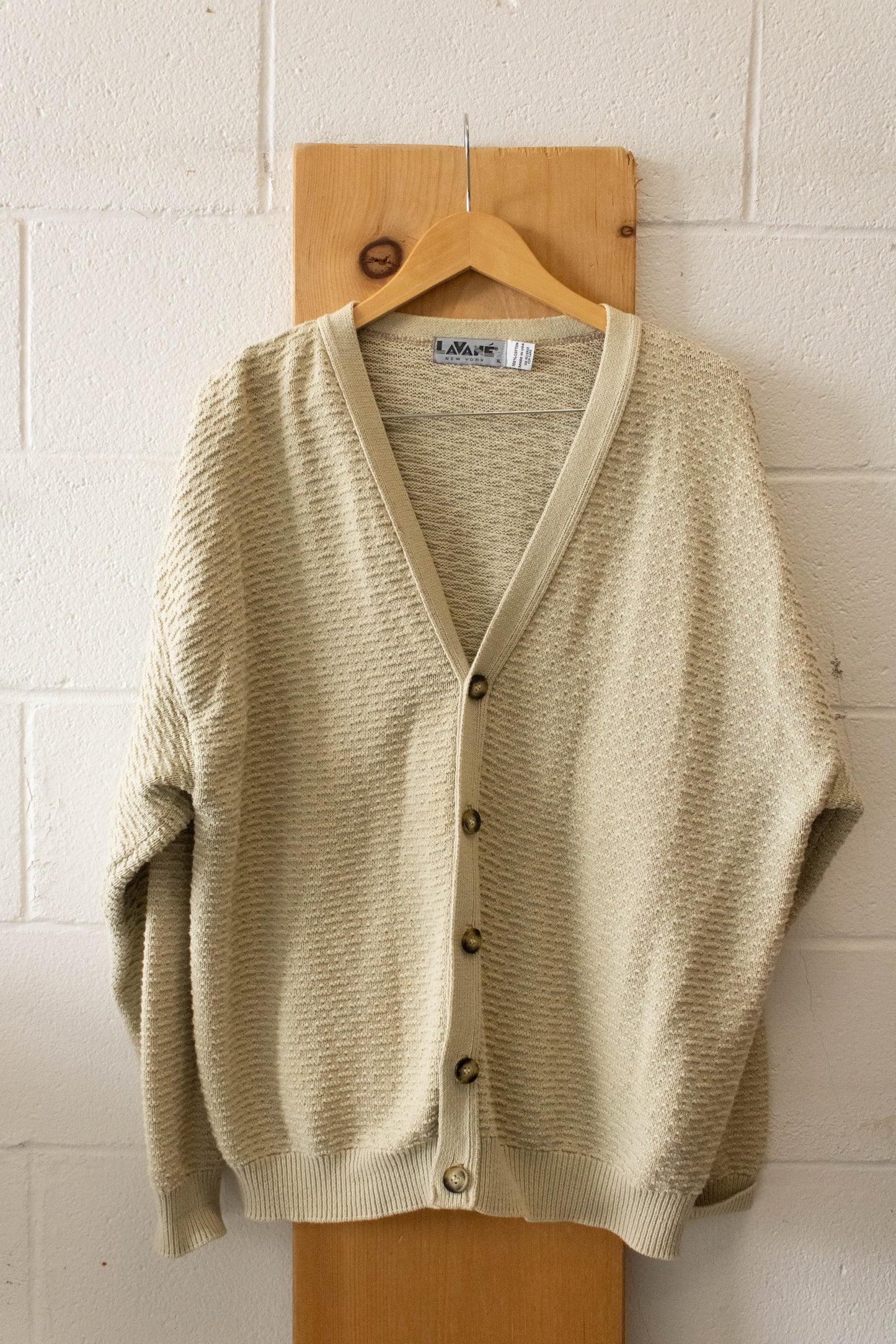 Vtg Tan Cardigan : XL