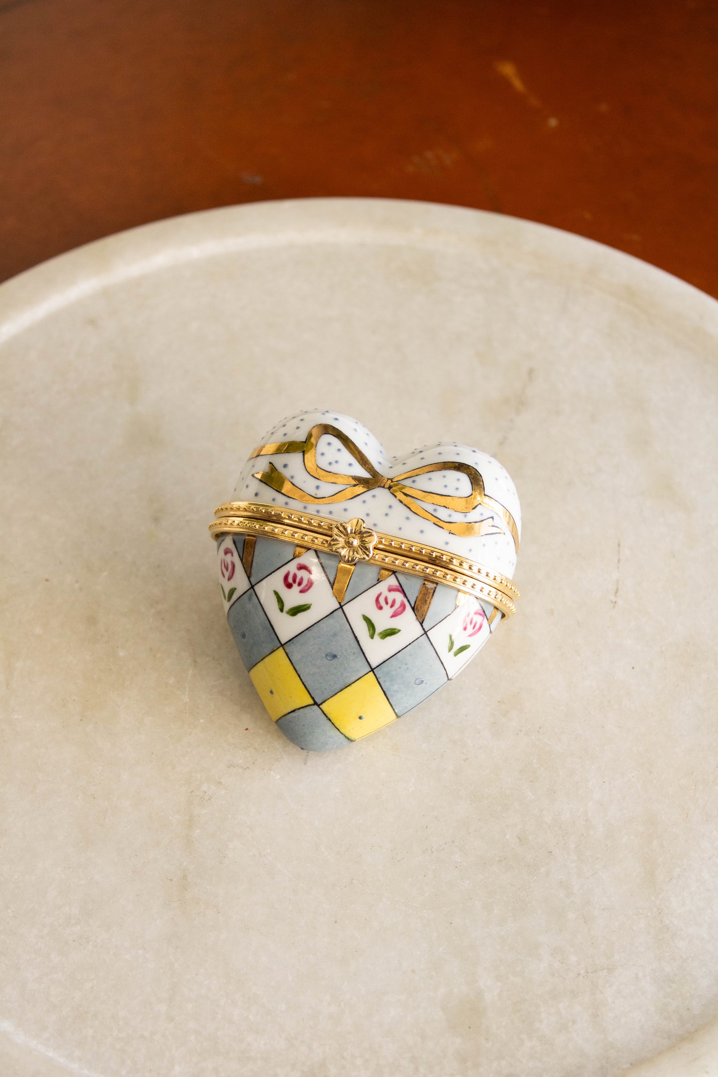 Porcelain Heart Trinket Box