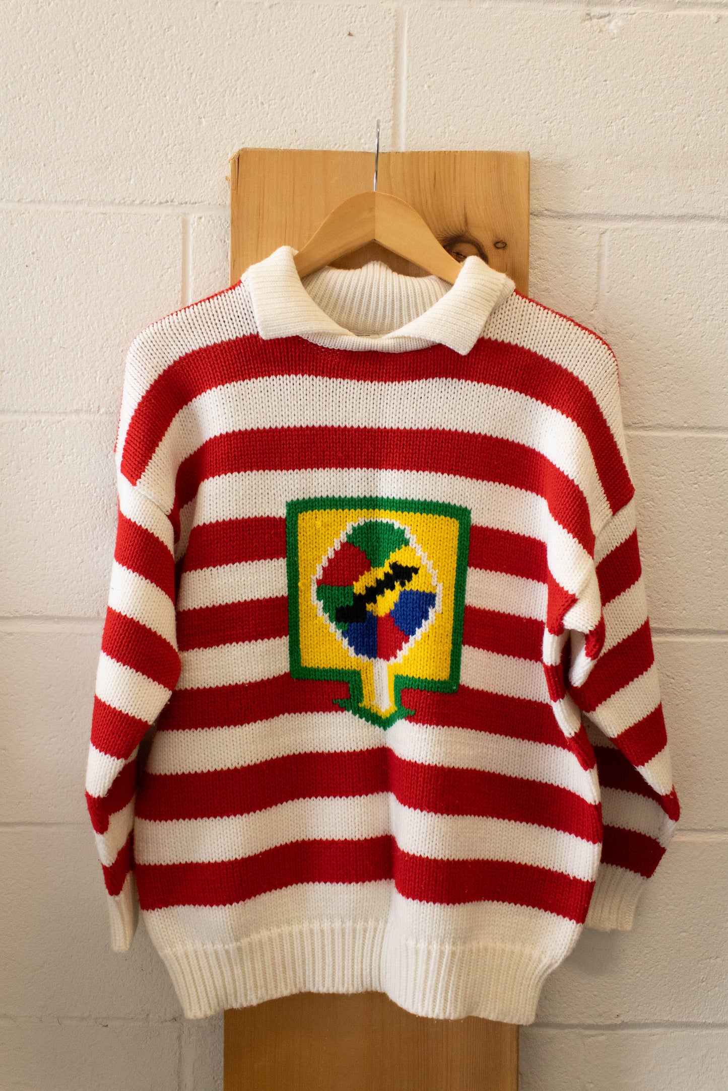 Vtg Red and White Striped Sweater : M