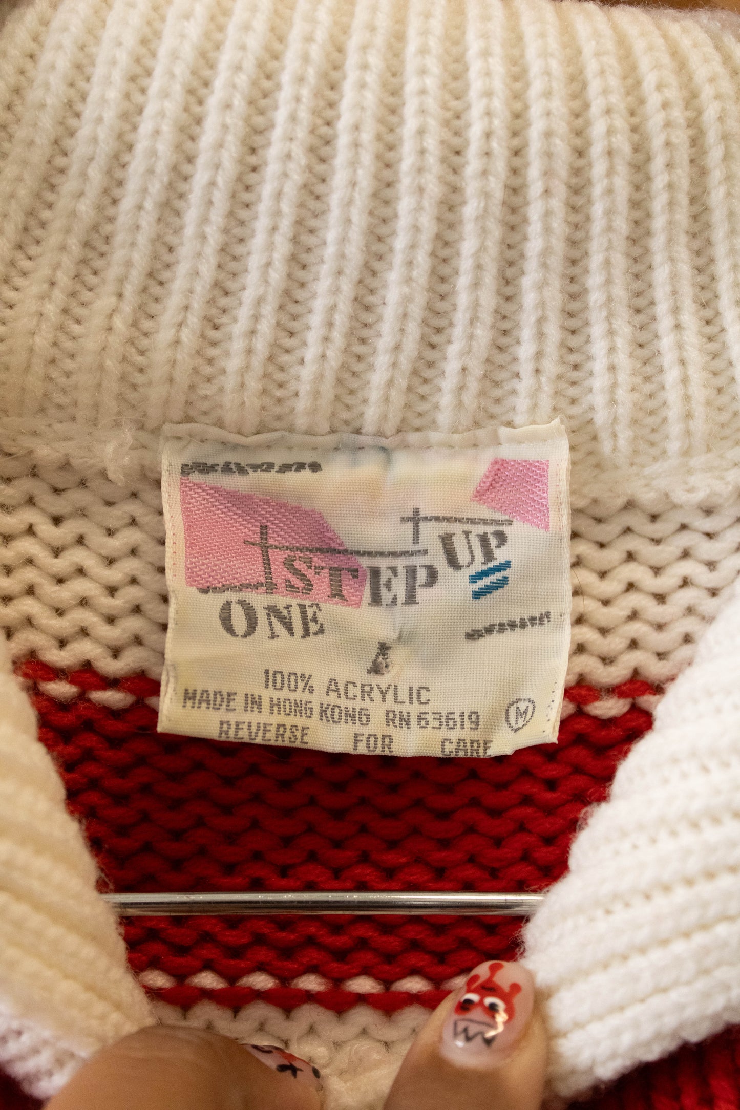 Vtg Red and White Striped Sweater : M