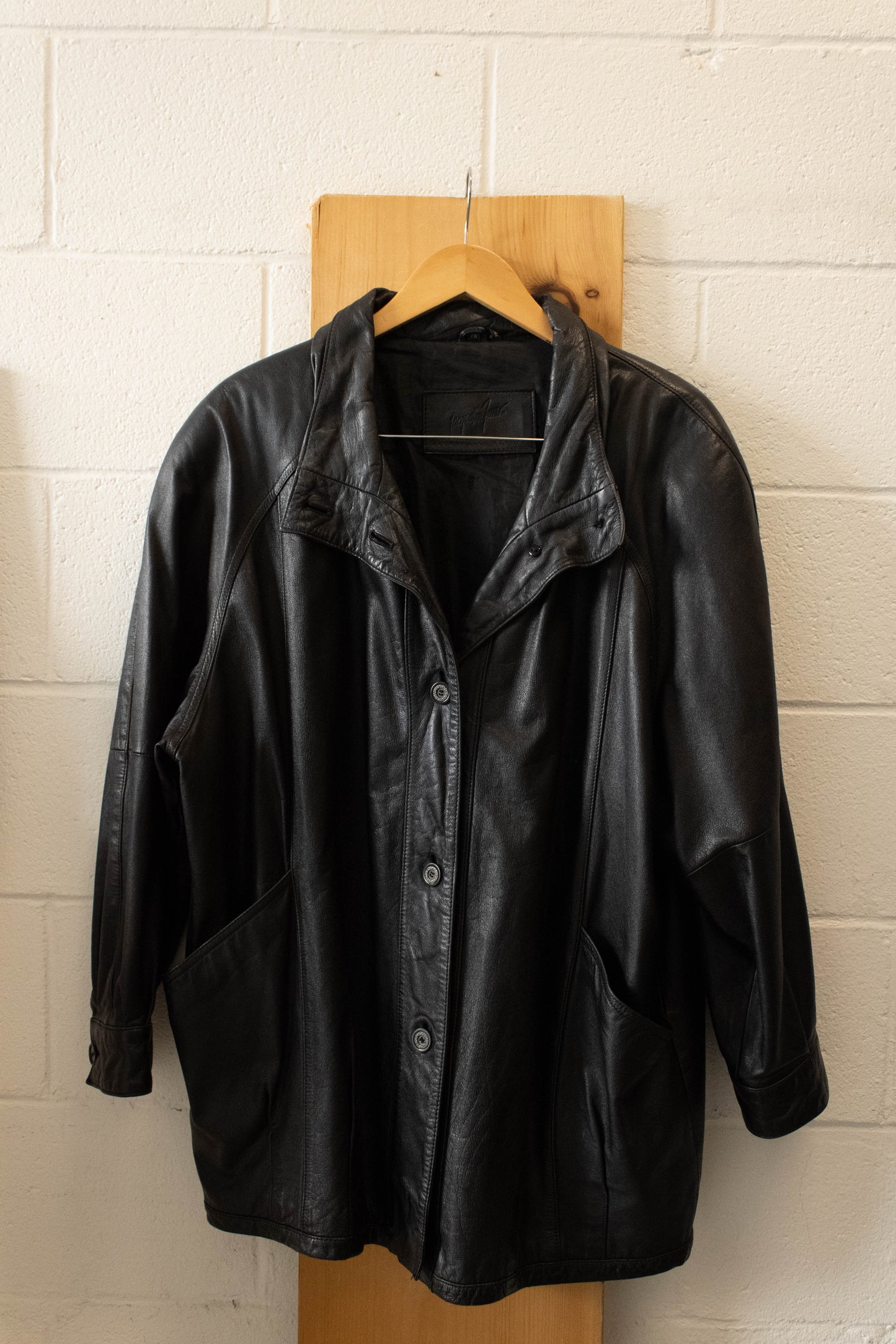 Vtg Black Leather Jacket : 1X