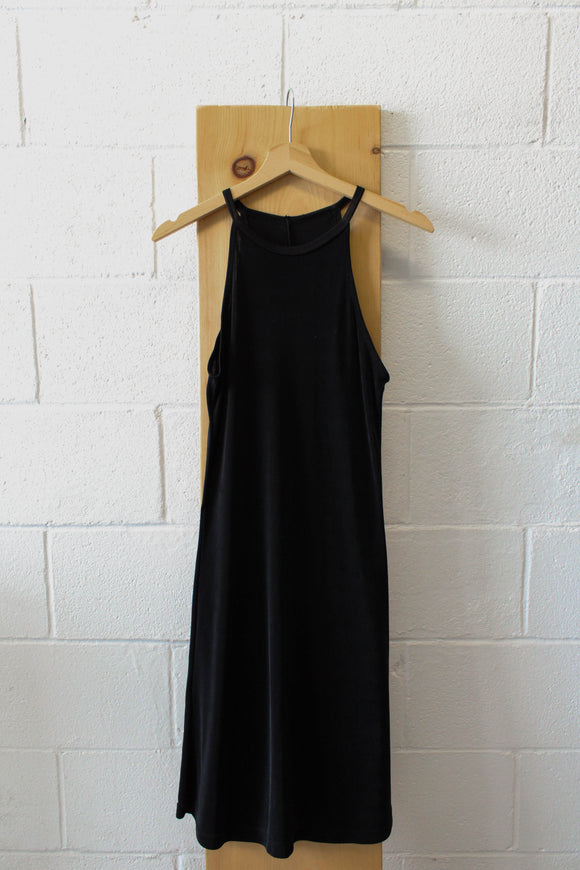 90's Black Slinky Dress : S