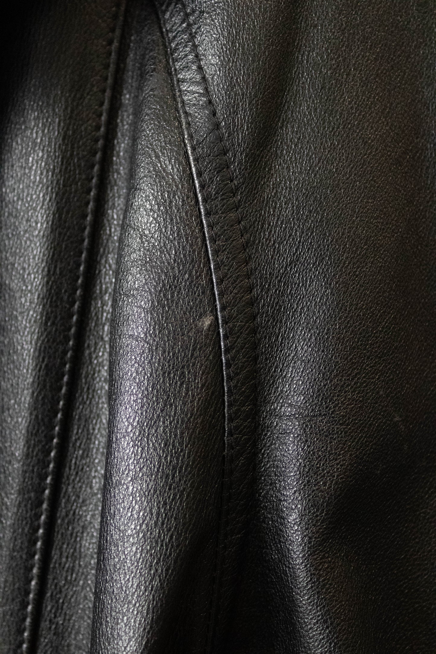 Vtg Black Leather Jacket : 1X