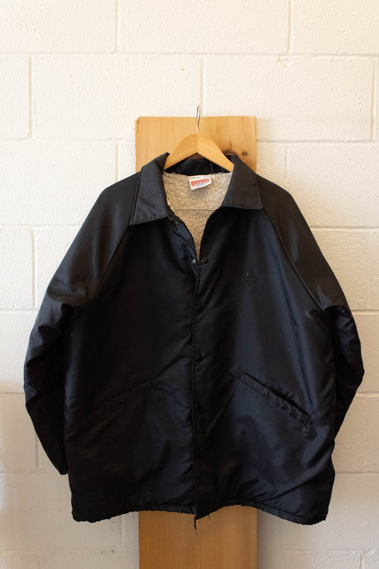 Vtg Black Windbreaker : XL