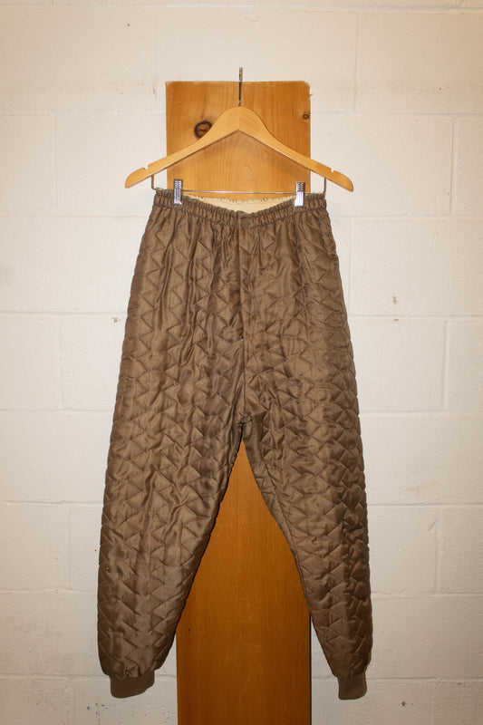 Brown Quilted Pants : 28