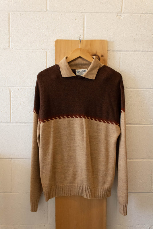 Vtg Brown and Tan Sweater : L