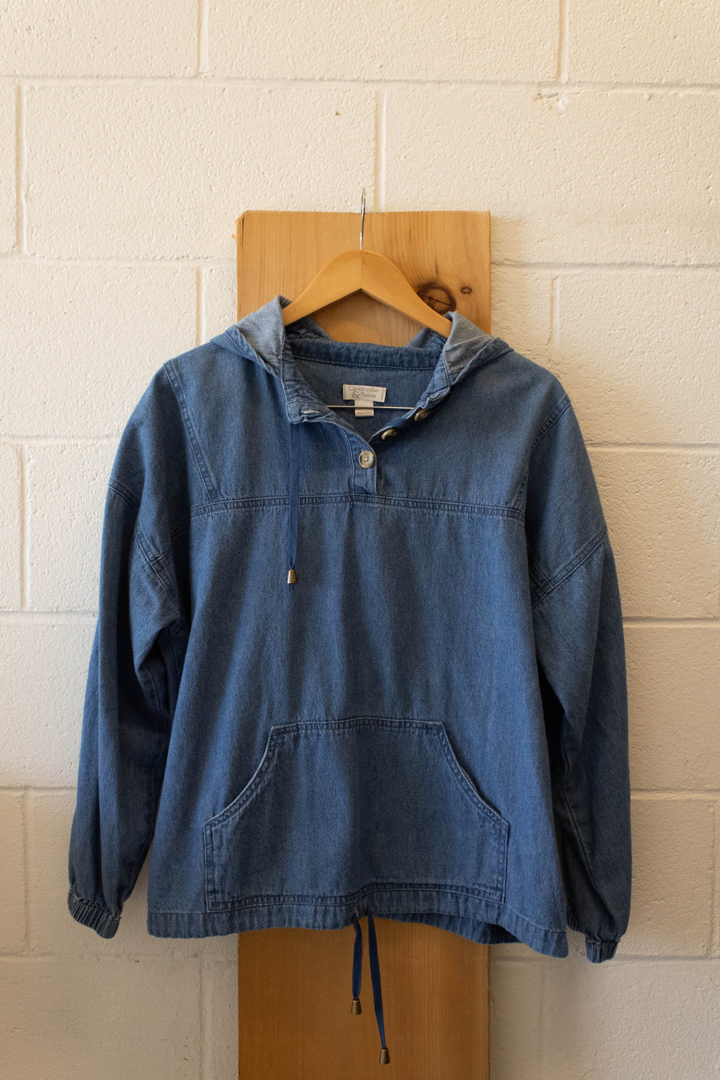 Denim Hooded Pullover : M