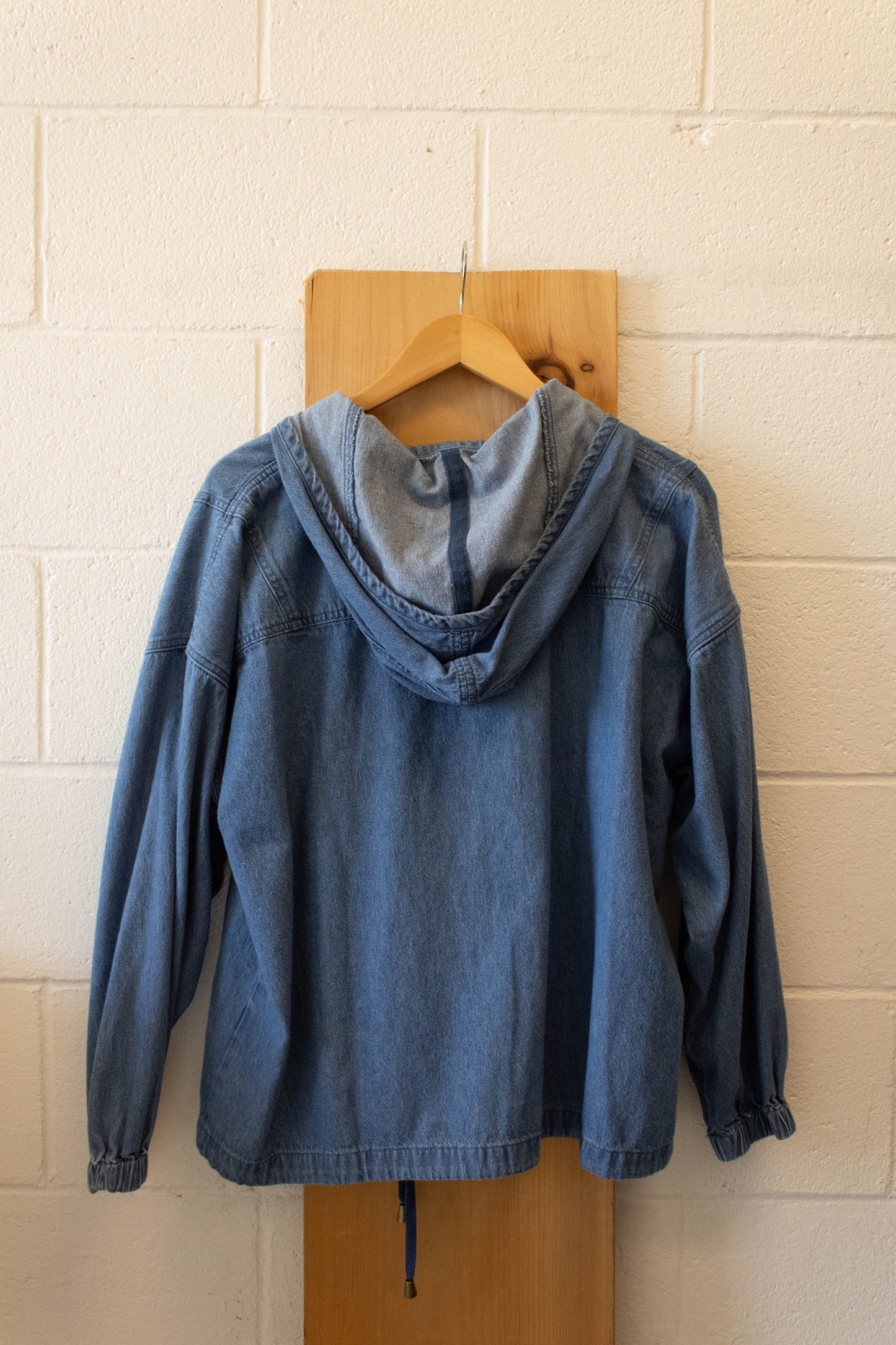 Denim Hooded Pullover : M