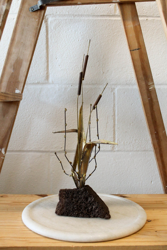 Cattail Kinetic Mixed Metal Sculpture (Local Pick Up Only)
