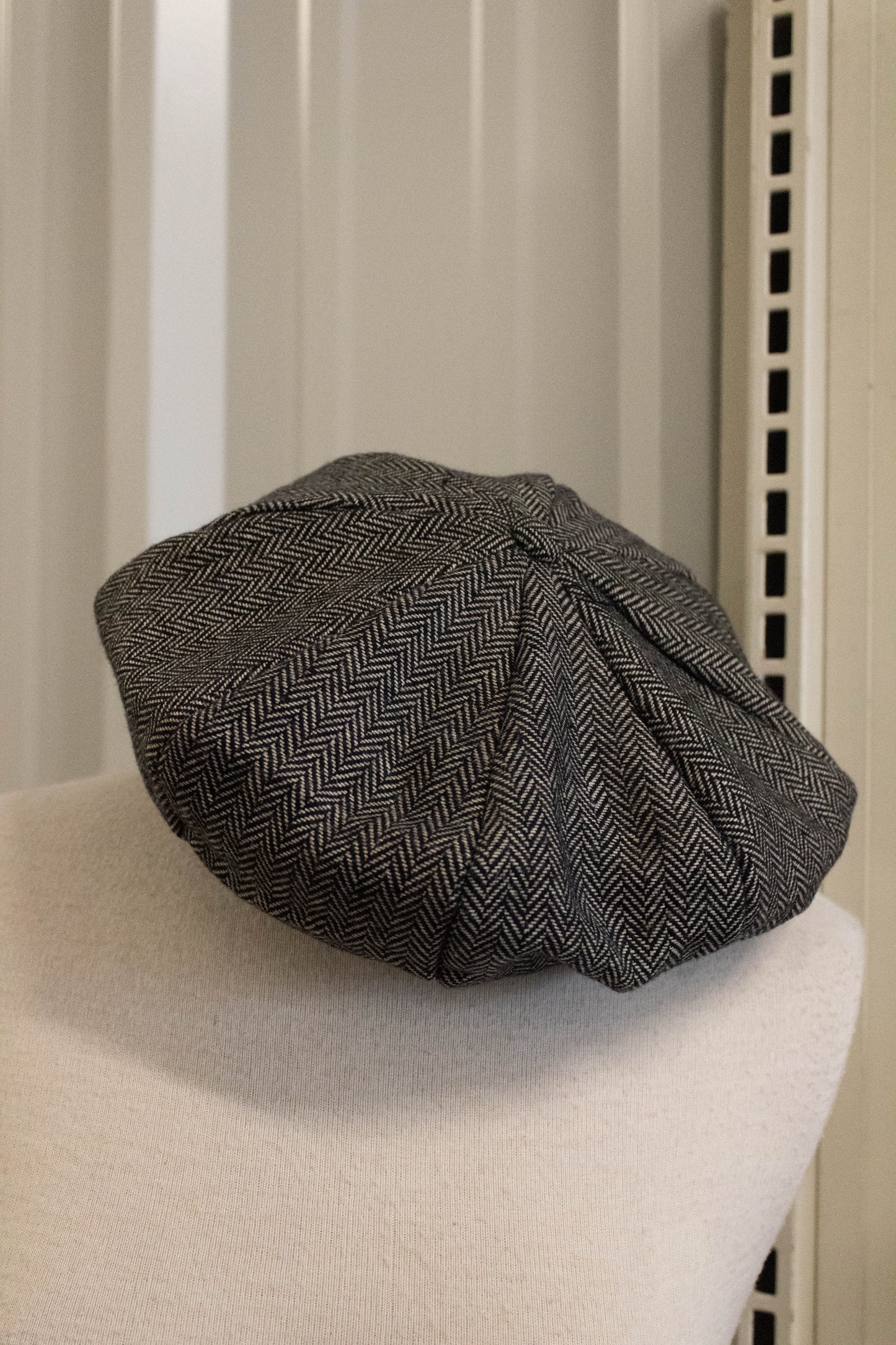 Grey Herringbone Beret