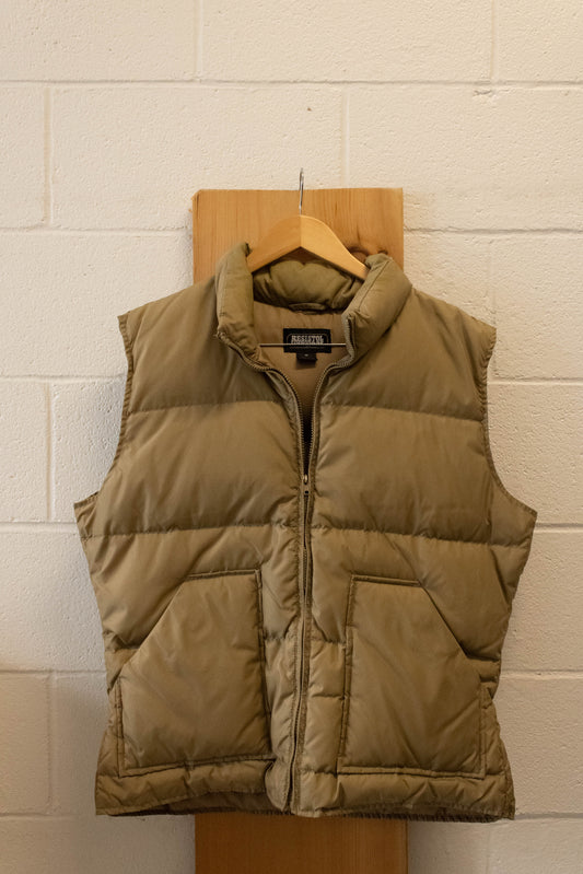 Vtg Tan Puffer Vest : M