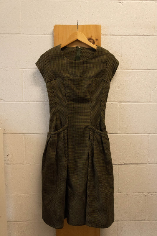 Vtg Olive Green Dress : XS