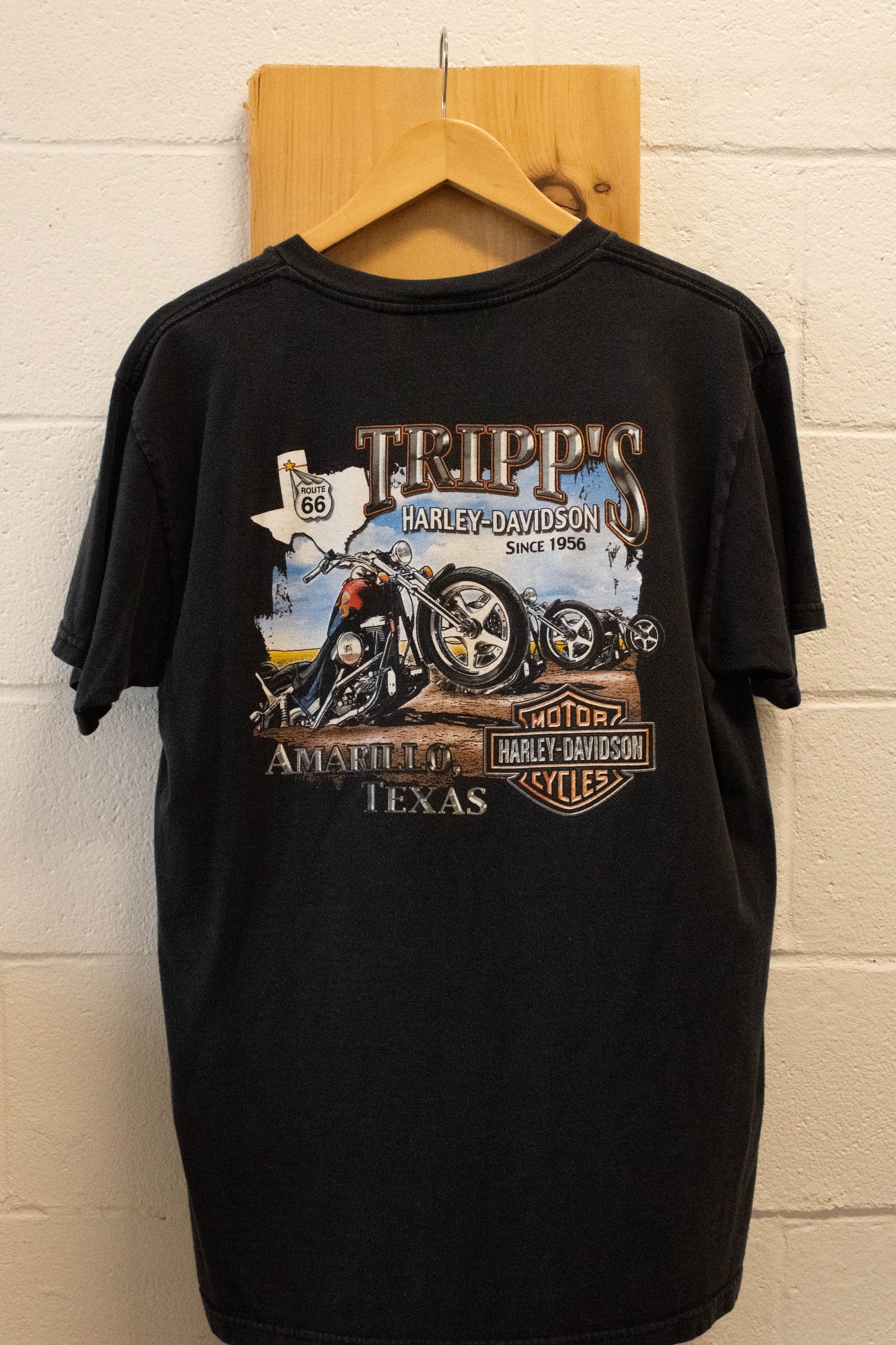 '02 Black Harley Amarillo Tee : L