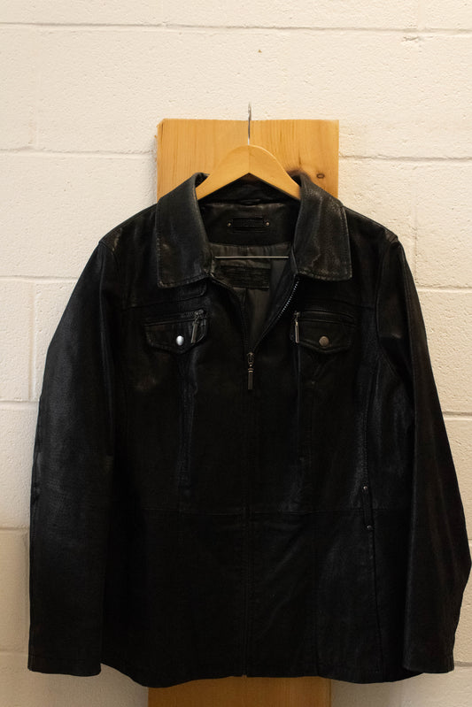 Black Leather Jacket : XL