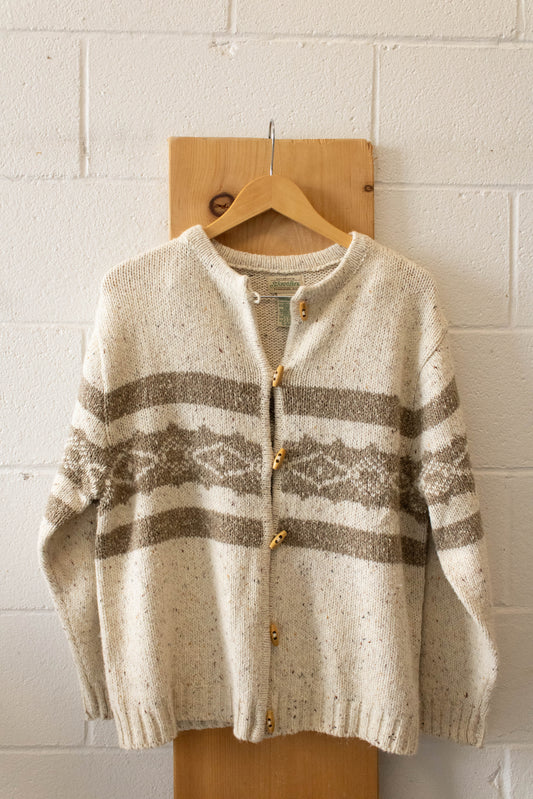 Vtg Toggle Button Cardigan : XL